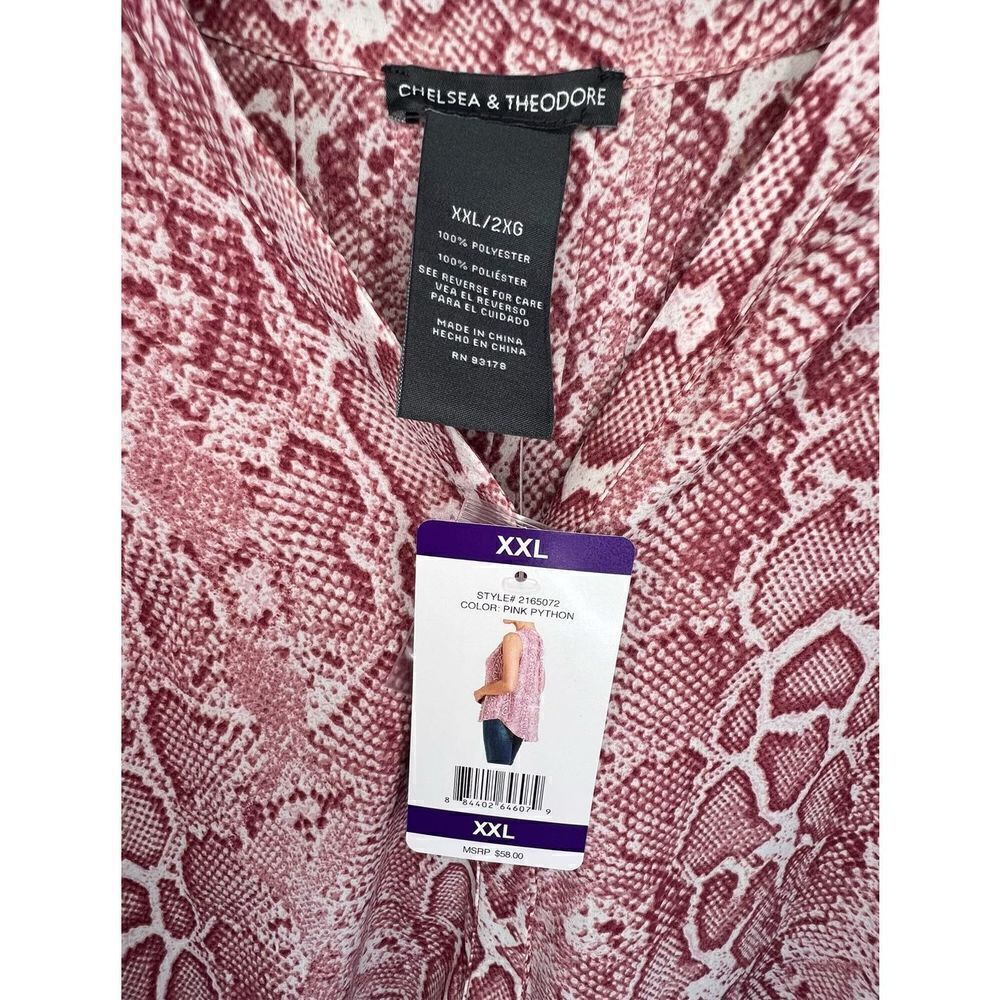 NWT Chelsea and Theodore Sleeveless Snakeskin Patterned Blouse - Picture 3 of 4
